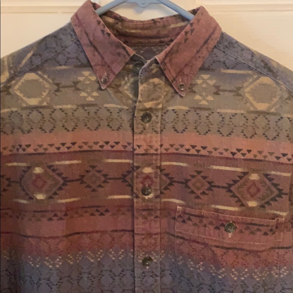 Men’s Vintage Tribal Aztec print Chamois flannel.